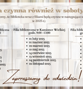 Biblioteka czynna również w soboty!