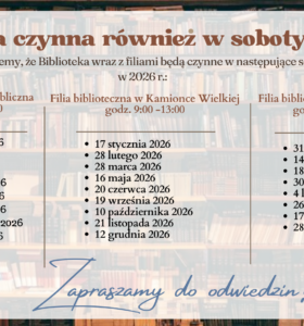 Biblioteka czynna także w wybrane soboty w 2026 roku