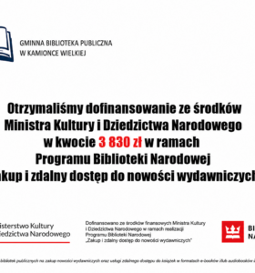 Zakup i zdalny dostęp do nowości wydawniczych – dofinansowanie dla naszej biblioteki!