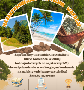 Wakacyjne wyzwanie dla miłośników książek w filii bibliotecznej w Kamionce Wielkiej